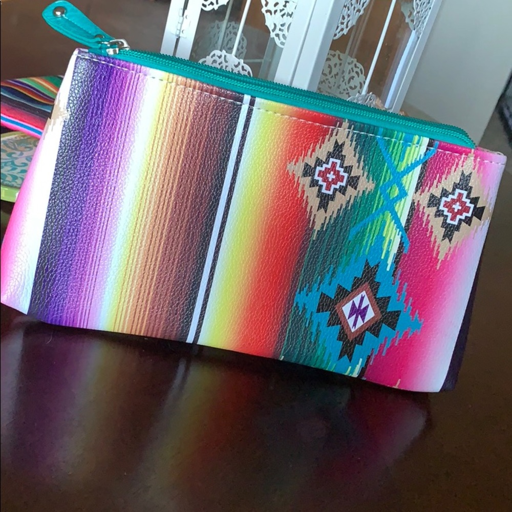 Aztec print clutch